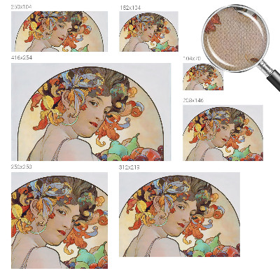 Baby room wall mural with a colorful Art Nouveau design