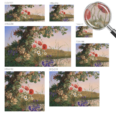 Peel and stick wallpaper mural with a floral idyll design