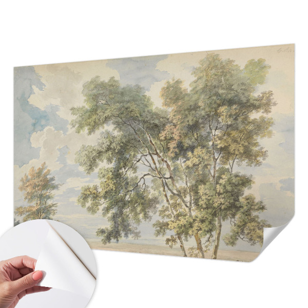 Removable wall mural with a romantic nature motif