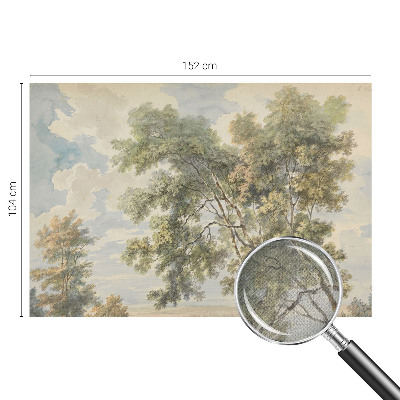 Removable wall mural with a romantic nature motif