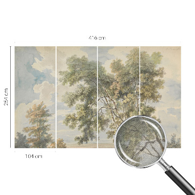 Removable wall mural with a romantic nature motif