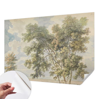 Removable wall mural with a romantic nature motif