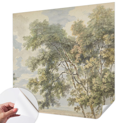 Removable wall mural with a romantic nature motif