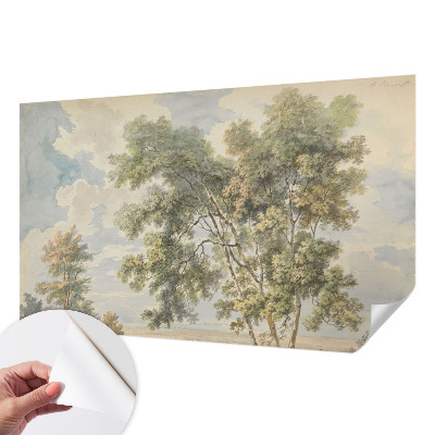 Removable wall mural with a romantic nature motif