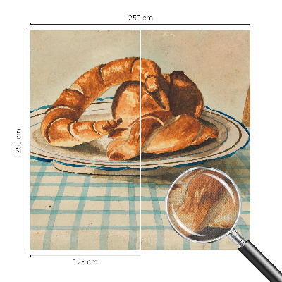 Self-adhesive photo wallpaper with a kitchen baked goods motif