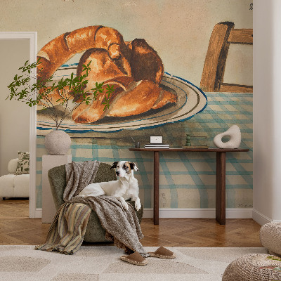 Self-adhesive photo wallpaper with a kitchen baked goods motif