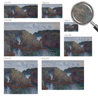 Self-adhesive wall mural with a rocky coast motif