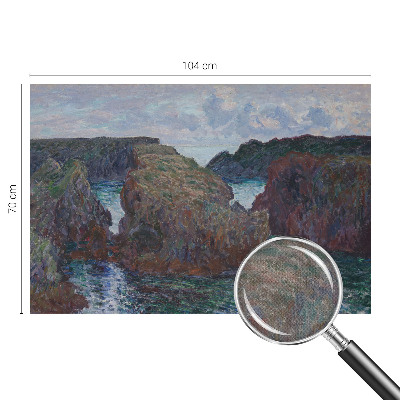 Self-adhesive wall mural with a rocky coast motif