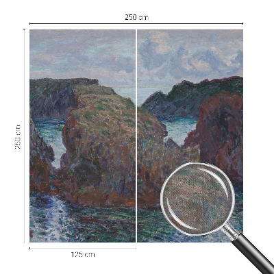 Self-adhesive wall mural with a rocky coast motif