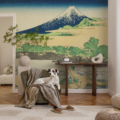 3D wall mural with a mountain panorama