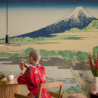 3D wall mural with a mountain panorama