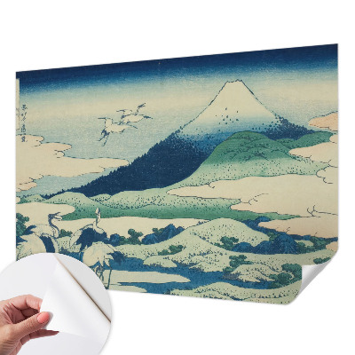 Peel and stick wall mural for bedroom Cranes and mountains