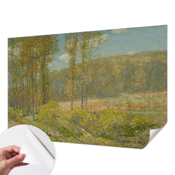 Baby room wall mural with a forest landscape design