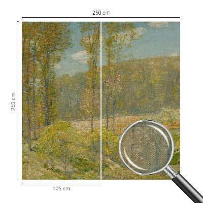Baby room wall mural with a forest landscape design