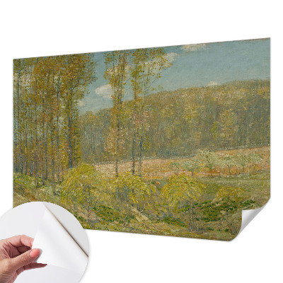 Baby room wall mural with a forest landscape design