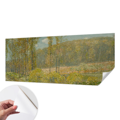 Baby room wall mural with a forest landscape design