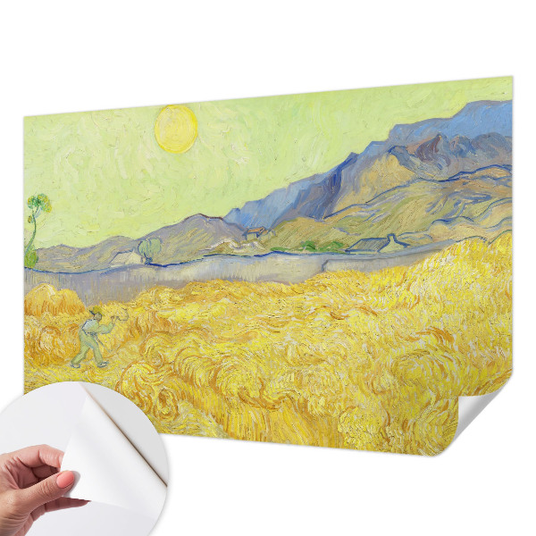 3D photo wallpaper mural featuring a wheat field scene