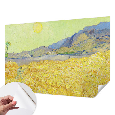 3D photo wallpaper mural featuring a wheat field scene