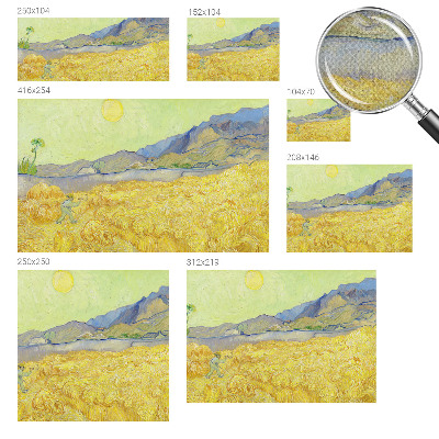3D photo wallpaper mural featuring a wheat field scene