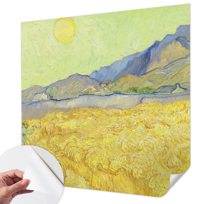 3D photo wallpaper mural featuring a wheat field scene