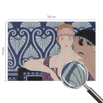 Peel and stick wall mural featuring an artistic depiction of a couple