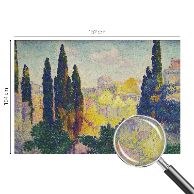 Self-adhesive wall mural with an impressionist landscape design