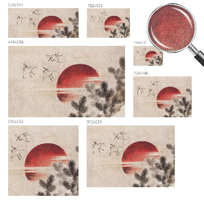 Removable wall mural with an eastern forest design
