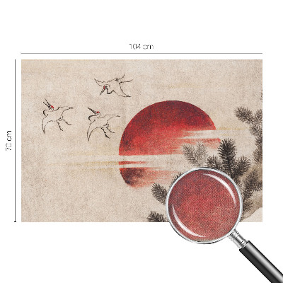 Removable wall mural with an eastern forest design