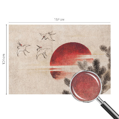 Removable wall mural with an eastern forest design