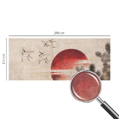 Removable wall mural with an eastern forest design
