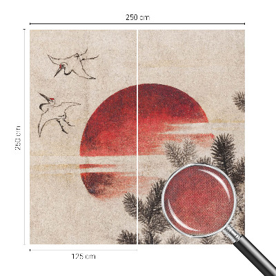 Removable wall mural with an eastern forest design