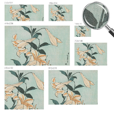 Removable wall mural wallpaper with a delicate lilies motif