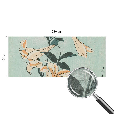 Removable wall mural wallpaper with a delicate lilies motif