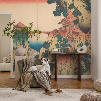 3D wall mural with a picturesque landscape design