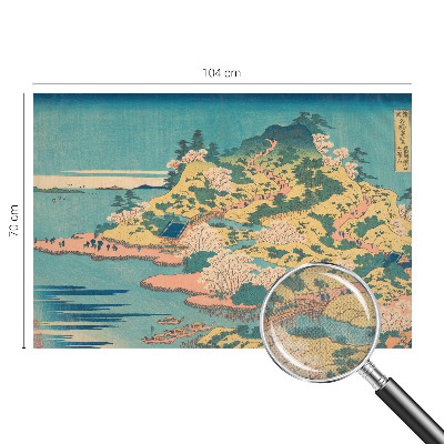 Peel and stick wall mural for kids' room featuring a Japanese landscape design