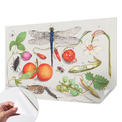 3D photo wallpaper mural with a nature illustration
