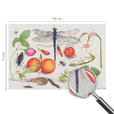 3D photo wallpaper mural with a nature illustration