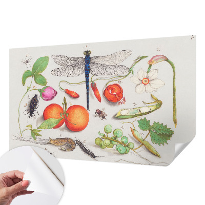 3D photo wallpaper mural with a nature illustration