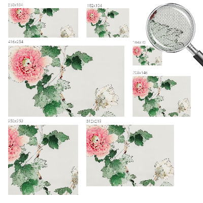 Nursery wall mural with a subtle floral design