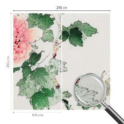 Nursery wall mural with a subtle floral design