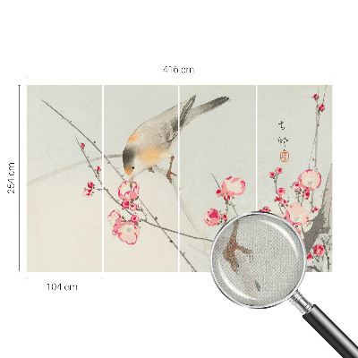 Peel and stick wall mural Flower bird