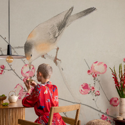 Peel and stick wall mural Flower bird