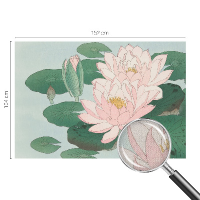 Peel and stick wallpaper mural with a water lotus design