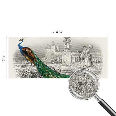 Self-adhesive photo wallpaper with a colorful feather pattern