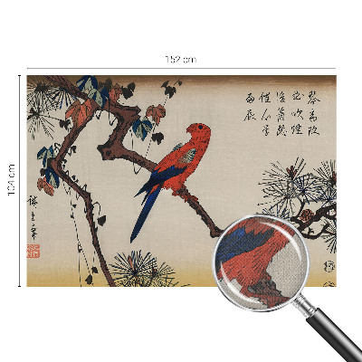 Stick-on wall mural with a bird on a branch