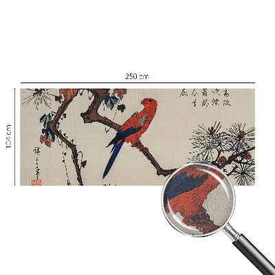 Stick-on wall mural with a bird on a branch