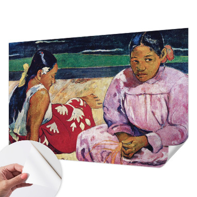 Peel and stick wall mural featuring a beach scene for the living room
