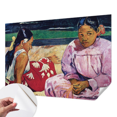 Peel and stick wall mural featuring a beach scene for the living room