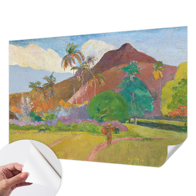 Peel and stick wall mural for bedroom with an exotic nature motif
