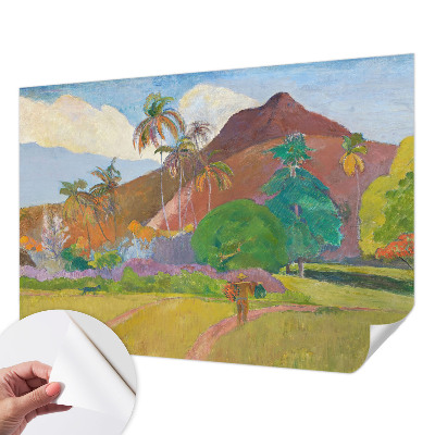 Peel and stick wall mural for bedroom with an exotic nature motif